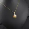 Wholesale Real Gold Plated Solid Color 304 Stainless Steel Cute Romantic Waterproof Non Tarnish 304 Stainless Steel Lobster Trigger Clasp Closure Pendant Necklace