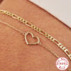Wholesale Silver Solo Diamond Heart Bracelet with Diamond Accessories - Luxury Bracelet