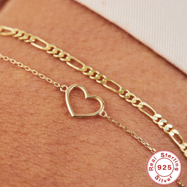 Wholesale Silver Solo Diamond Heart Bracelet with Diamond Accessories - Luxury Bracelet