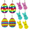 oly-7c3732220660ed49f422d21abbcaeba1 Wholesale Easter Jewelry Rabbit Colorful Shiny Acrylic Girls Earrings Shiny Oily Rainbow Earrings