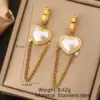 Wholesale 304 Stainless Steel Plastic Round Heart Shape PVD Coated Plastic 18K Gold Plated Elegant Baroque Style Waterproof Non Tarnish Plating Inlay Gold Drop Earrings Ear Studs