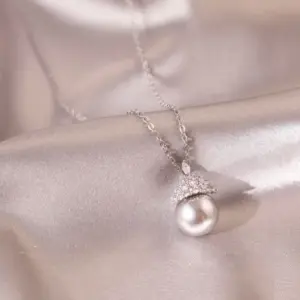 Necklace - Silver - Gunmetal Gray (Real Gold Plating)