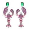 Wholesale 1 Pair Elegant Lobster Plating Inlay Copper Zircon White Gold Plated Drop Earrings