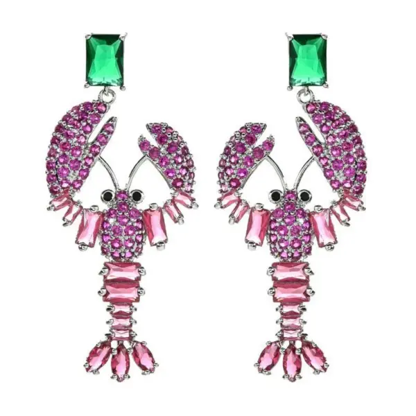 Wholesale 1 Pair Elegant Lobster Plating Inlay Copper Zircon White Gold Plated Drop Earrings