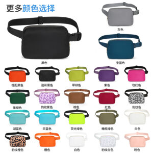 Wholesale Cross-Border New Lulu Same Style Waist Bag Nylon Waterproof Chest Bag Outdoor Sports Running Mobile Phone Bag Versatile Crossbody for Men and Women