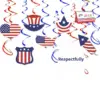 Wholesale Spiral Decorative PVC Pendant American National Day Party Decorations Festival Paper Hanging Ornaments