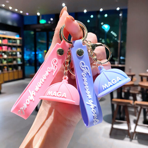 Wholesale Cute Cartoon Candy Color Baseball Cap Keychain Mini Hat Key Chain Silicone Female Creative Gift
