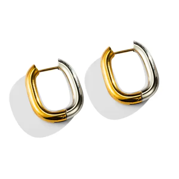 Wholesale Square Stainless Steel Geometric Star Ear Cuff Unisex Trendy Fashion Jewelry Women's Casual Style Ear Studs