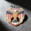 Wholesale Eagle Pin In Zinc Alloy With Diamond Craft, Flag Brooches For Independence Day