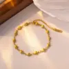 Wholesale Heart-shaped 18K Gold Plated 304 Stainless Steel Bracelet By Feng Innovation Design, Suitable For Women To Wear On Daily Dates Or Occasions
