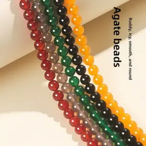 Wholesale Natural Agate Loose Beads Handmade Bracelet Necklace Jewelry Red Yellow White Blue Black Colorful Beads Beading Supplies