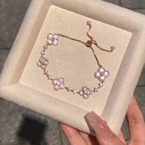 Pink flower bracelet