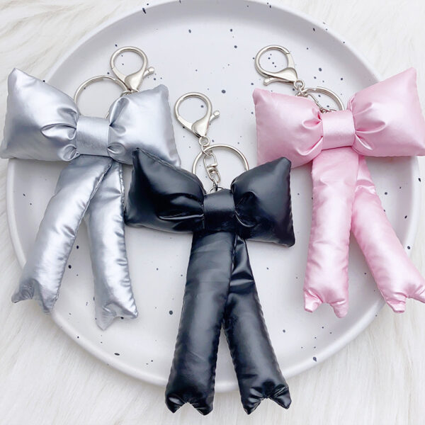 oly-7ccfb176d0c50da69fa9d8b597e12463 Wholesale Korean Style Ins Fashionable Sweet Girl's Padded Cotton Bow Bag Hanging Fashionable Trendy Keychain Pendant for Women