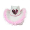 oly-7cd11010ab9067ecb920e54778a67ec7 Wholesale Pink Fur Western Cowboy Hat Valentine's Day Pink Hair Love Cowboy Hat Carnival Love Shaped Hat