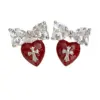 Wholesale Fashionable Mini Heart Butterfly Knot Cross Earrings Personality Sweet Cool Style Copper Material Star Pattern Jewelry Accessories