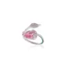 Wholesale Petal Open Ring For Women Featuring Natural Stone Inlay With 18K Real Gold Plated Copper And Water Plating Stone Texture