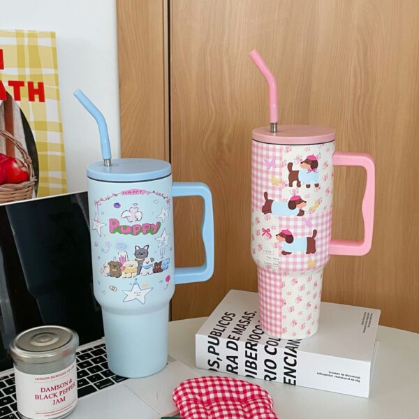 Wholesale  portable thermos cup couple water cup large quantity high color value autumn and winter stainless steel portable ice cup