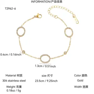 Diamond-embellished Hollow Round Bracelet