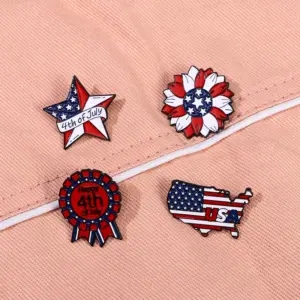 Wholesale Modern Style Pin Map Letter American Flag Alloy Enamel Unisex Brooches