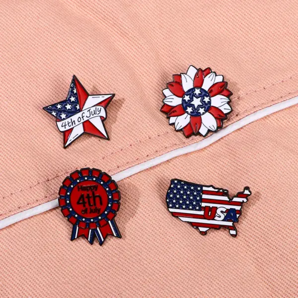Wholesale Modern Style Pin Map Letter American Flag Alloy Enamel Unisex Brooches