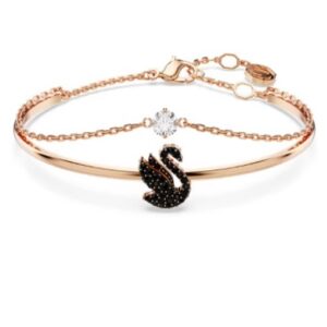 Black swan bracelet with diamonds