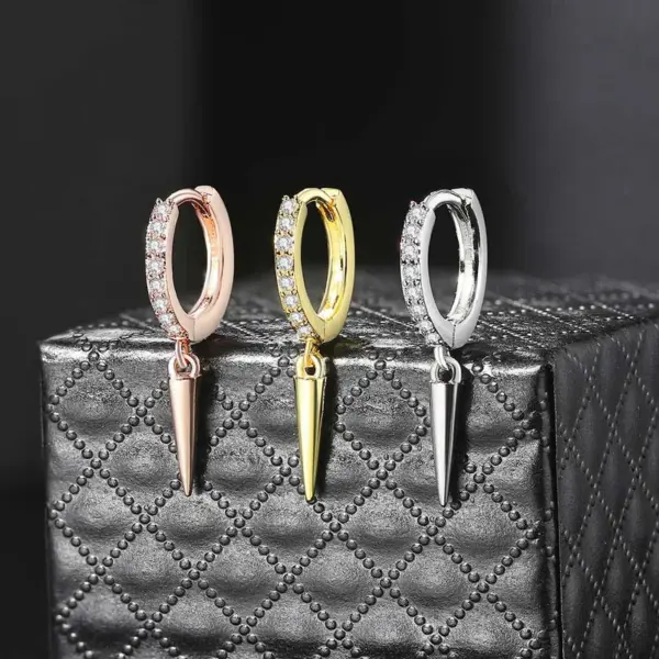 Wholesale Fashion Circle Copper Zircon Drop Earrings 1 Pair