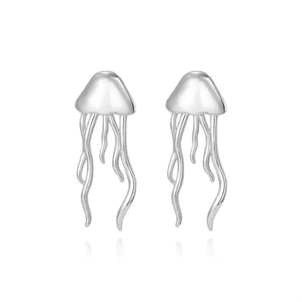 Wholesale 1 Pair Casual Hawaiian Commute Jellyfish Shell Copper 18K Gold Plated Ear Studs