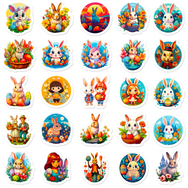 oly-7d3089a2d6ec1631d772ca94adf68f98 Wholesale 50 pieces Easter Bunny selling personalized DIY party Carnival holiday stickers