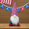 Wholesale 71 Decoration Statue Home Decoration Striped Five-Star Hat Standing Doll Dwarf Toy American National Day Decoration