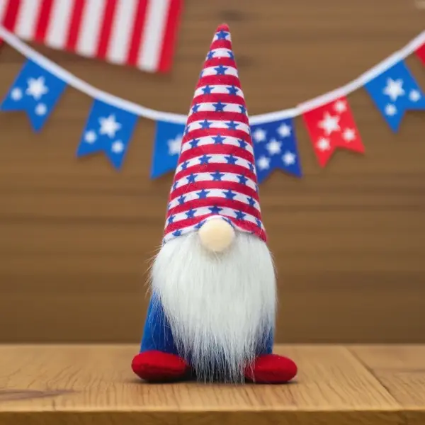 Wholesale 71 Decoration Statue Home Decoration Striped Five-Star Hat Standing Doll Dwarf Toy American National Day Decoration