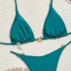 oly-7d434dbd6030e50767da8a3db8e1af14 Wholesale bikini metal ring thin flash high sexy split bikini solid color swimsuit batch