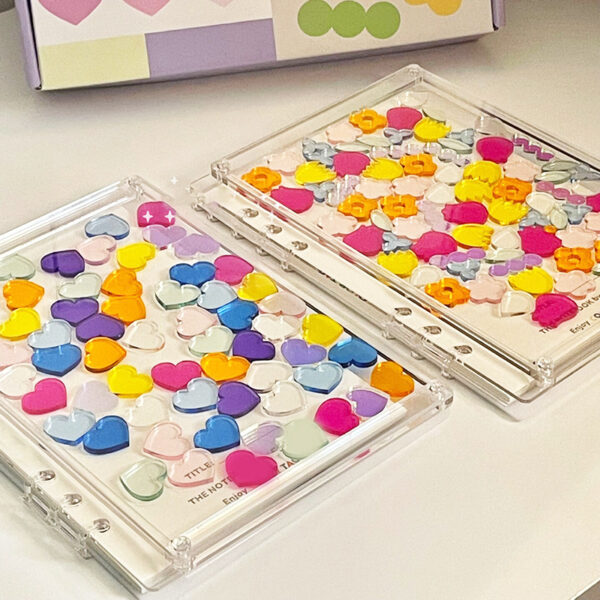 Wholesale Transparent visual notebook diy hand ledger creative stationery a5 notebook 6 hole acrylic quicksand loose-leaf book
