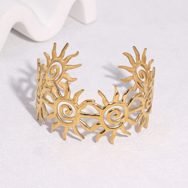 Wholesale Stainless steel open sun bracelet, gold-plated titanium steel bracelet