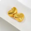 Wholesale Heart Shape Stud Earrings For Women In 304 Stainless Steel With Electroplated 18K Real Gold PVD Coated Layer 0.03µm-0.05µm