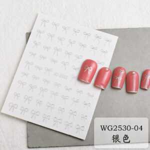 Silver bow ribbon (wg2530-04)