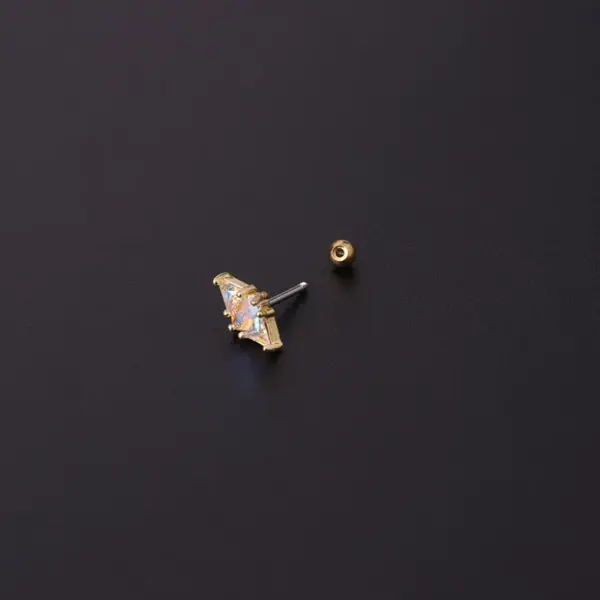 Wholesale 316L Stainless Steel Copper Ear Cartilage Rings & Studs Geometric Waterproof Non Tarnish Surgical Steel Women'S