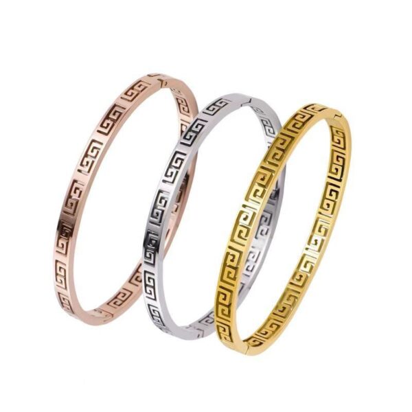oly-7d9aa3875103a72ec5a00ce6e0f851a4 Wholesale Great Wall Pattern Titanium Steel Bracelet Women's Retro Palace Style Ins Niche Design Advanced Design Feeling Bracelet Style