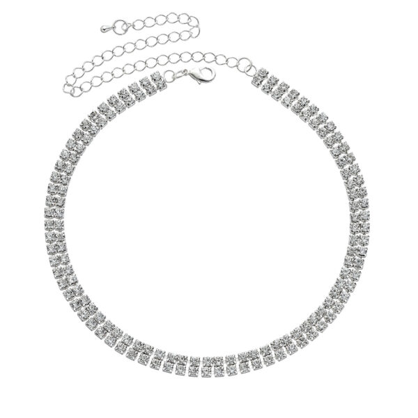 oly-7da55ba8289cdacd05bd5fc048989674 Wholesale promotion personality necklace fashion simple double-layer rhinestone necklace adjustable collar necklace