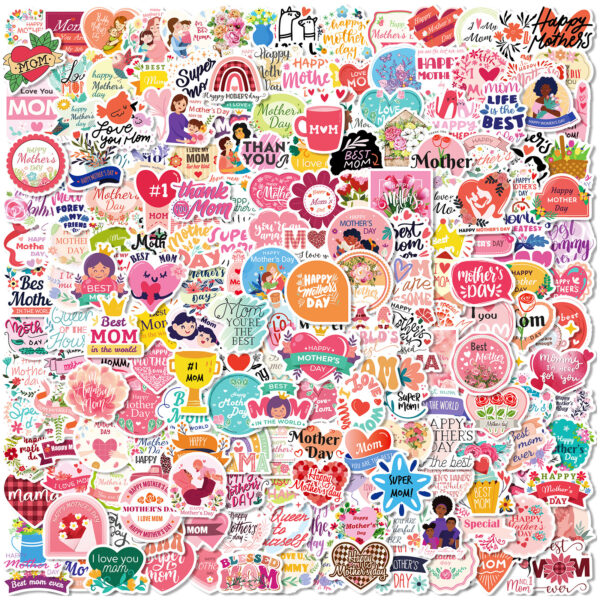oly-7da68660e4f1619f6e161d0d53f7a9b2 Wholesale 50-200 pieces Mother's DAY stickers HAPPY HAPPY Mother's DAY stickers