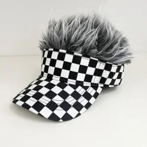 Checkerboard-grey Wig / adjustable