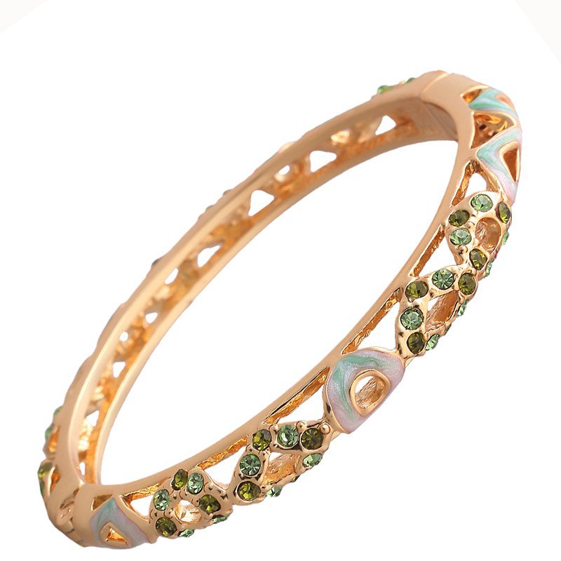 Wholesale Cloisonne Bracelet Gold-plated Ethnic Style Jewelry Export Diamond Bracelet Enamel Open Women's Japanese and Korean Accessories