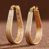 Wholesale Three-dimensional Geometric Earrings For Women In Copper With KC Golden Water Plating And 0.03µm Thickness