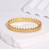 Wholesale Stainless steel bracelet with geometric gold plating, colorfast titanium steel bracelet