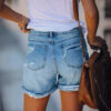 oly-7dc3c7dbc523a02ccc417987b56404b0 Wholesale summer shorts straight pants wash water hole Joker women's jeans factory direct sales