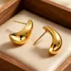 Wholesale Irregular Stud Earrings For Women, Waterproof Non Tarnish 304 Stainless Steel With 0.01µm PVD Coated 18K Real Gold Plating