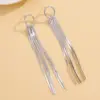 Wholesale Geometric Tassel Drop Earrings For Women In White K Plated Copper With UV Plating And 0.03µm Thickness