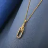 Wholesale 304 Stainless Steel Copper Paper Clip Oval Water Plating Zircon 18K Gold Plated IG Style Elegant Simple Style Inlay Cable Chain Gold Pendant Necklace