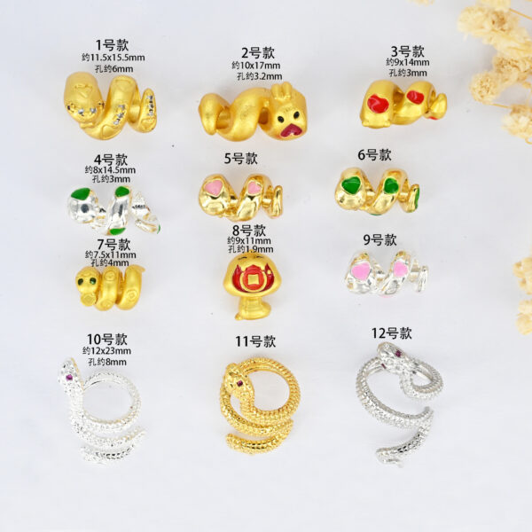 oly-7dd7cf7058a7043965902f7a79ccf555 Wholesale Snake Running Ring Rolling Snake Love Winding This Year Zodiac Twisted Snake Handstring Bead Jewelry Pendant Accessories