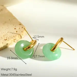 Green Aventurine Ear Studs
