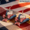 oly-7de571b0994881fe3c6eb1096eeab7ef Wholesale Retro White & Red Print Bow Tie Drop Earrings For Women With 304 Stainless Steel Ear Pins